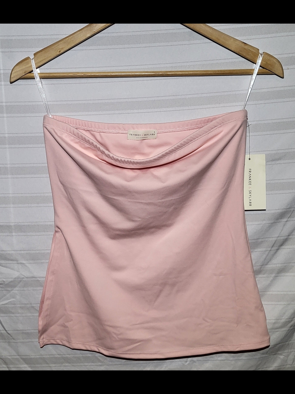 Frankee & Skylarr NWT Women's Soft Pink Tube Top with Side Slit
